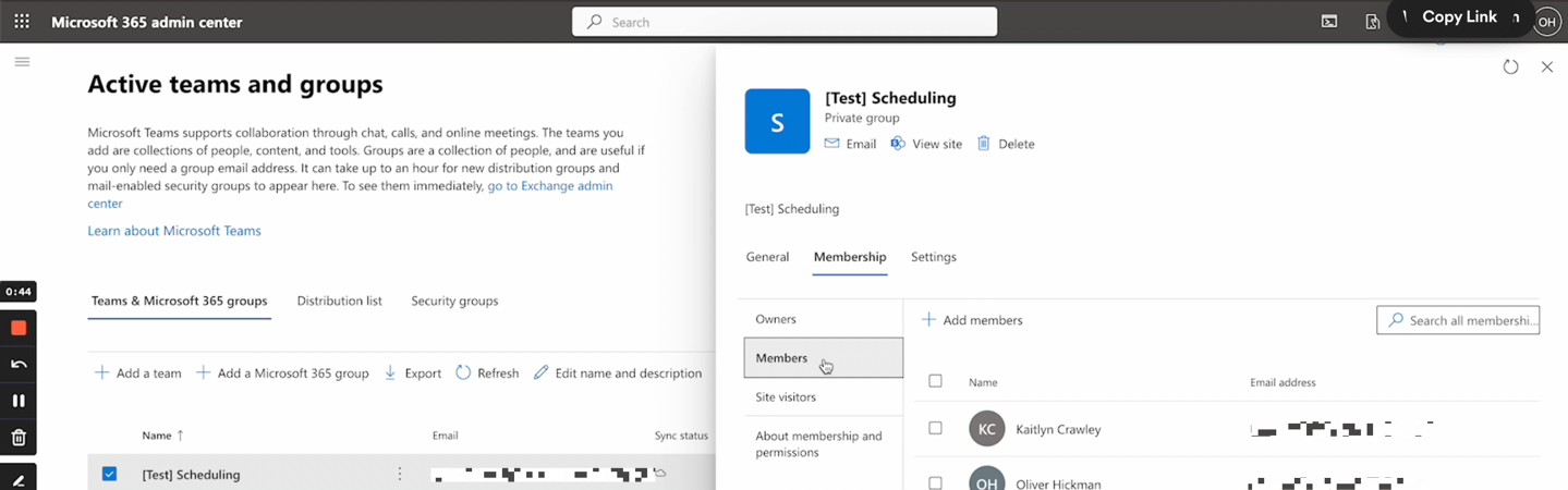 Screenshot of the Microsoft 365 Group setup interface. Screenshot of the Microsoft 365 Group setup interface.