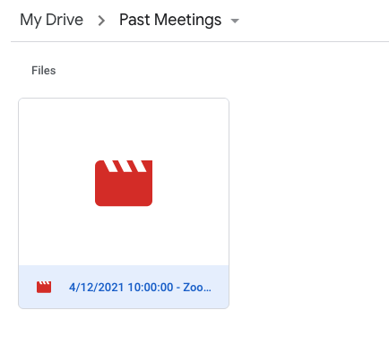 A screenshot of a video file in a Google Drive folder.