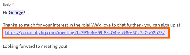 The direct booking link as pulled from the interview details. The direct booking link as pulled from the interview details.