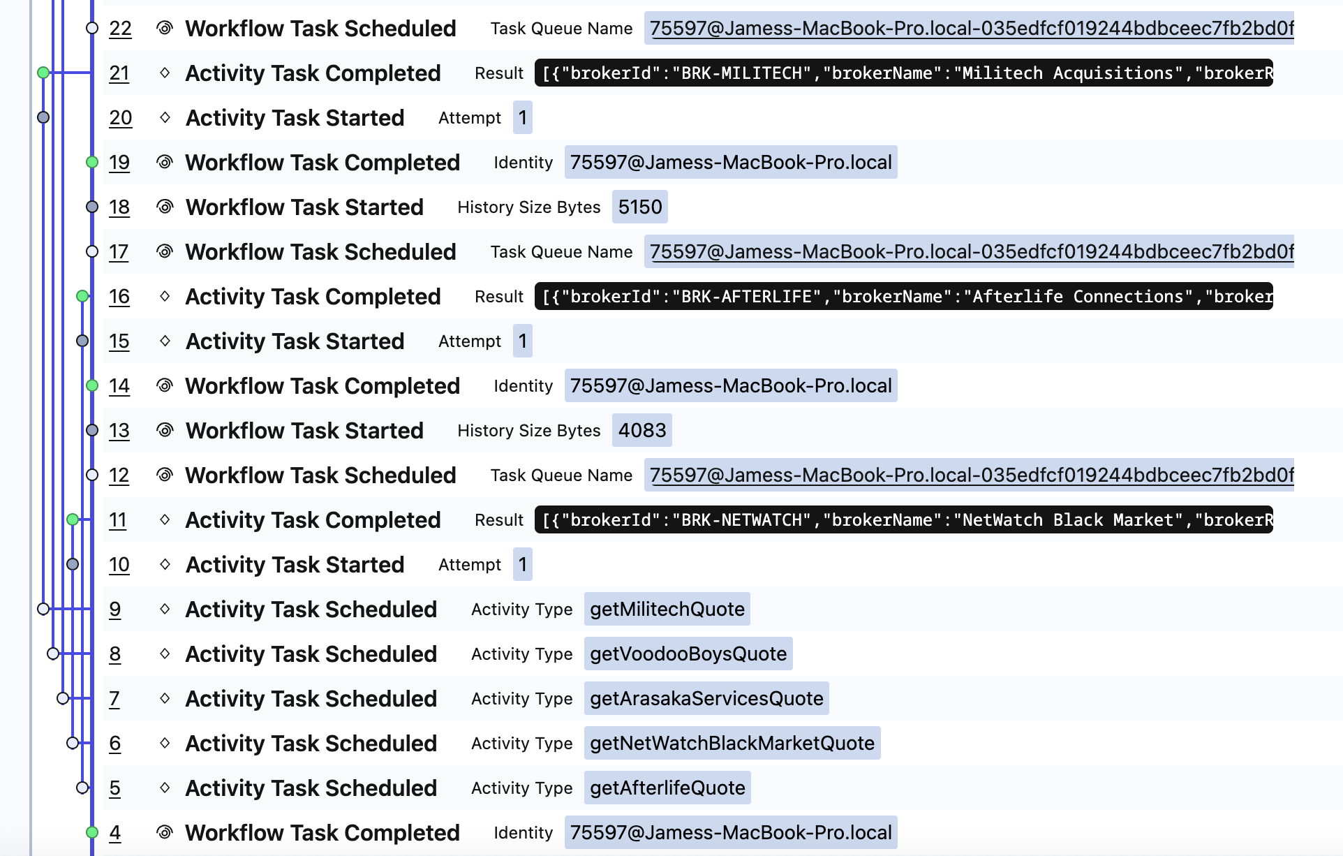 Temporal UI - Parallel Activities