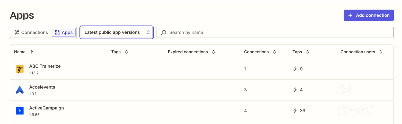 App Connections page in the Apps tab.png