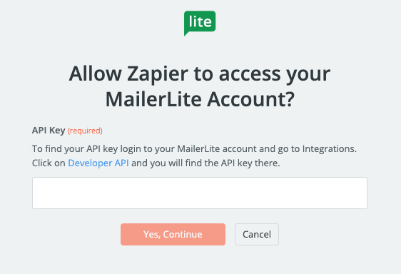 MailerLite Classic API Key