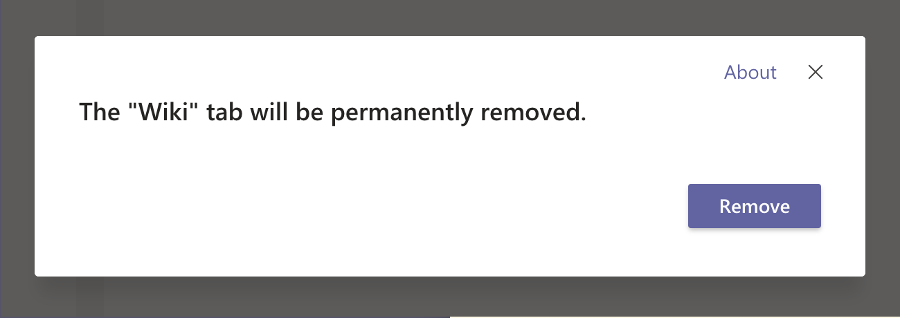 Deleting the Wiki in Microsoft Teams