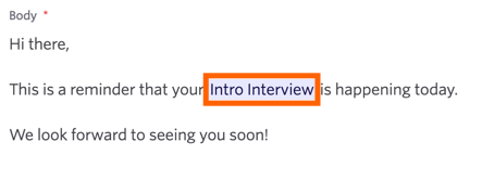 The interview title pulled from the interview details. The interview title pulled from the interview details.