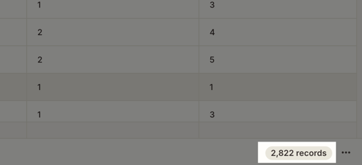 Record count shown in the bottom-right corner of the Zapier Tables view
