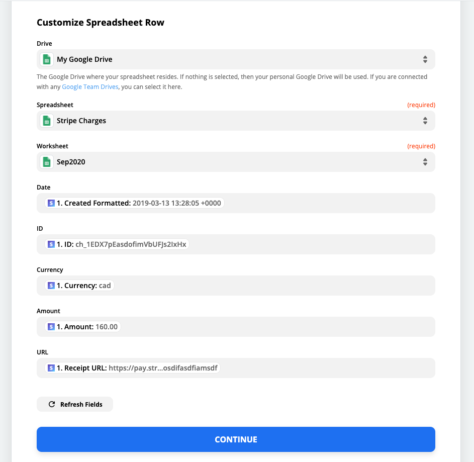 How your Zap will look when it is fully configured.