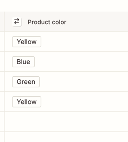 A Linked Record field in Zapier Tables showing customer names with bordered labels indicating the linked values