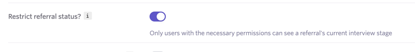 Restricting referral statuses so only specific information is visible.
