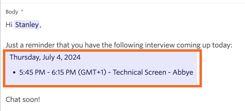The interview panel summary pulled from the interview details. The interview panel summary pulled from the interview details.