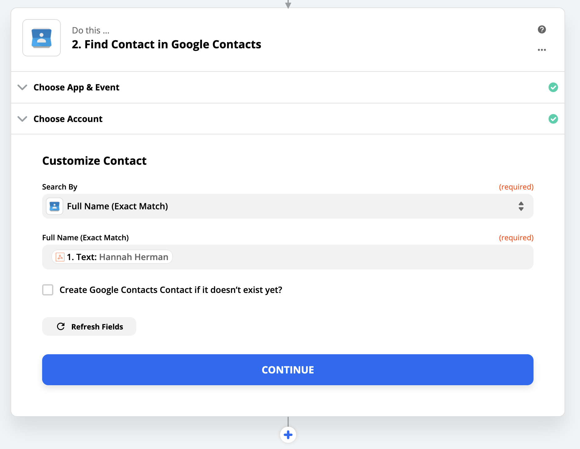 Google Contact search