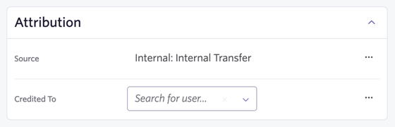 The internal: internal transfer source in the Attribution section of the candidate profile. The internal: internal transfer source in the Attribution section of the candidate profile.