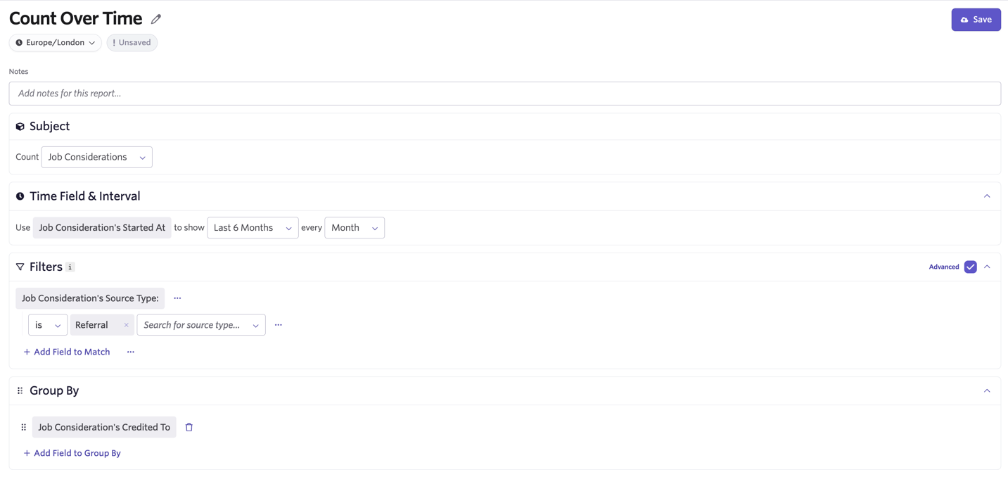 An example of a referrals leaderboard report.