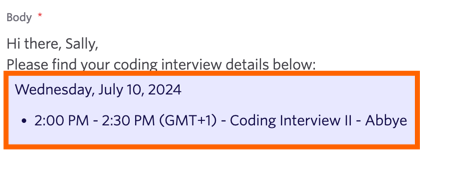 The interview panel summary pulled from the interview details. The interview panel summary pulled from the interview details.