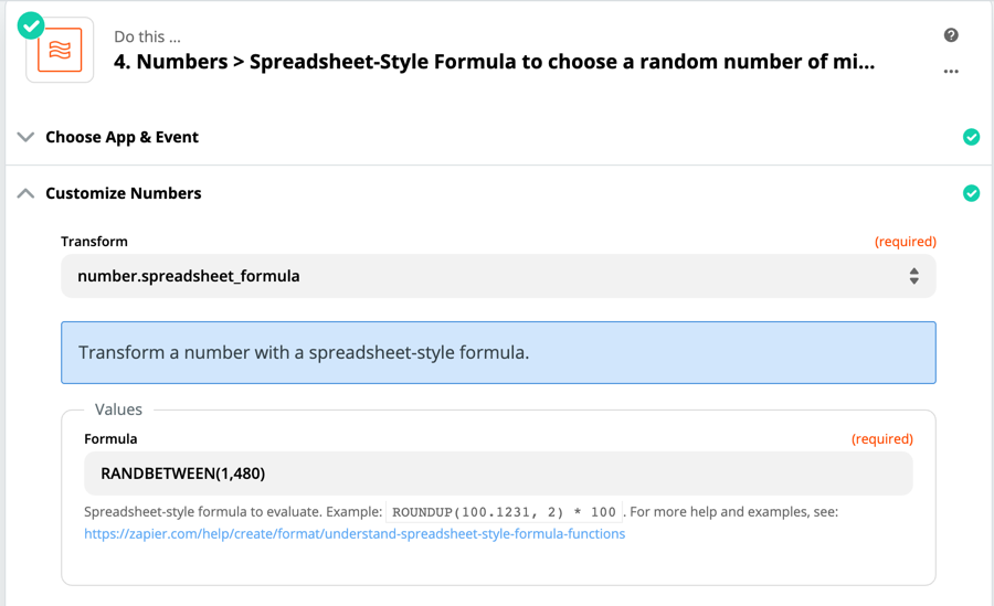 Setting up your the step to choose the time your bot runs.