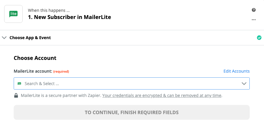 Click to connect MailerLite Classic