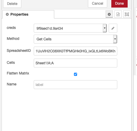 Last cell in column issue 11 sammachin node red contrib google
