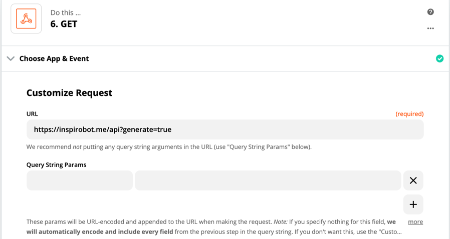 Setting up the GET step of your Zap.
