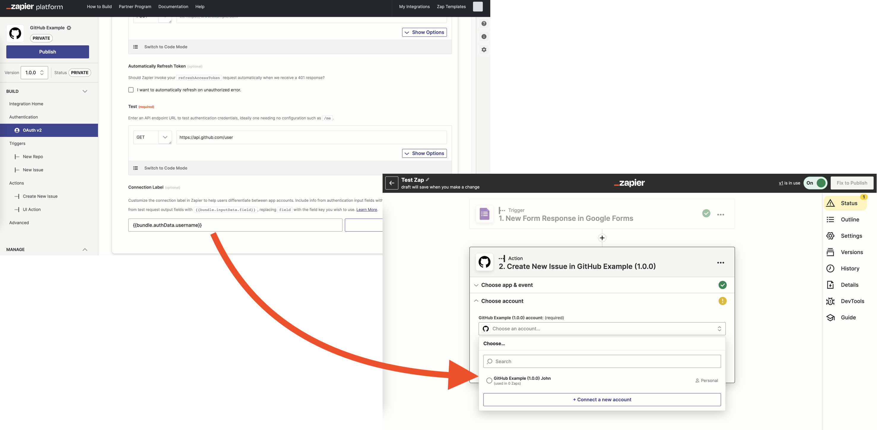 Zapier Authentication Connection Label