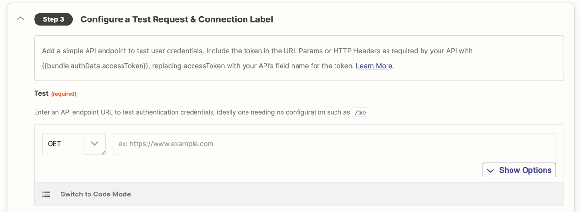 Session auth test API request