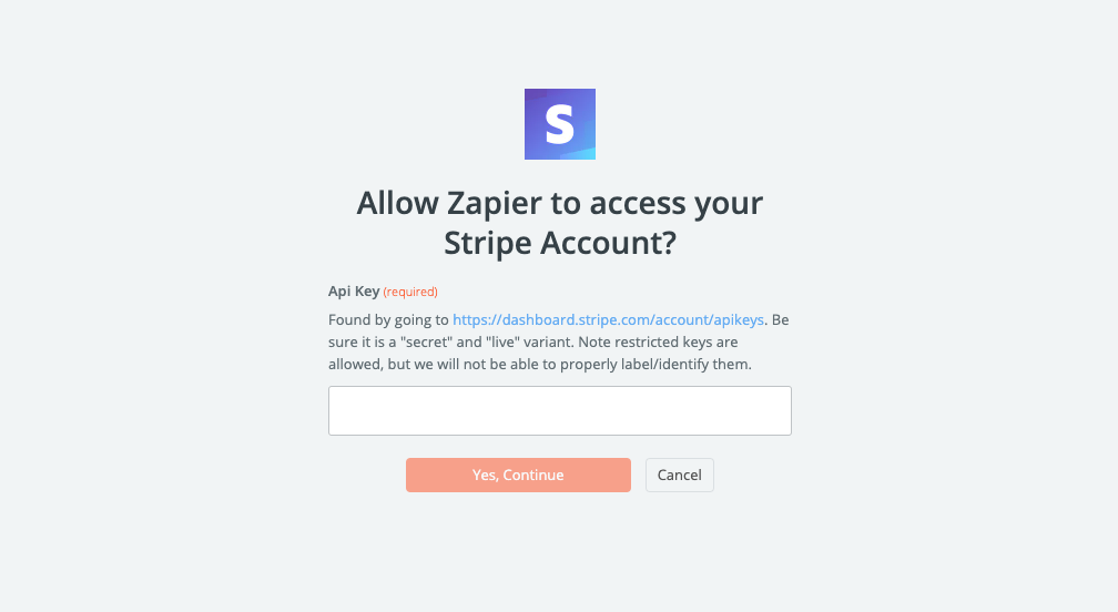 Find your API key in Stripe