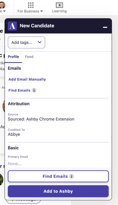 Screenshot of the Chrome Extension showing a duplicate warning after a new profile is added.