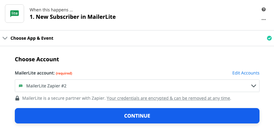 MailerLite Classic connection successful