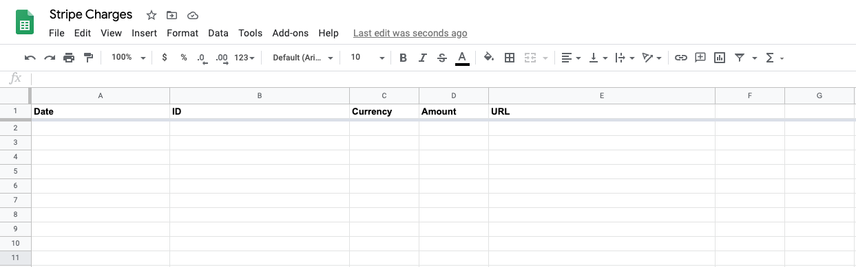 Setting up your Google Sheet to receive information from Stripe