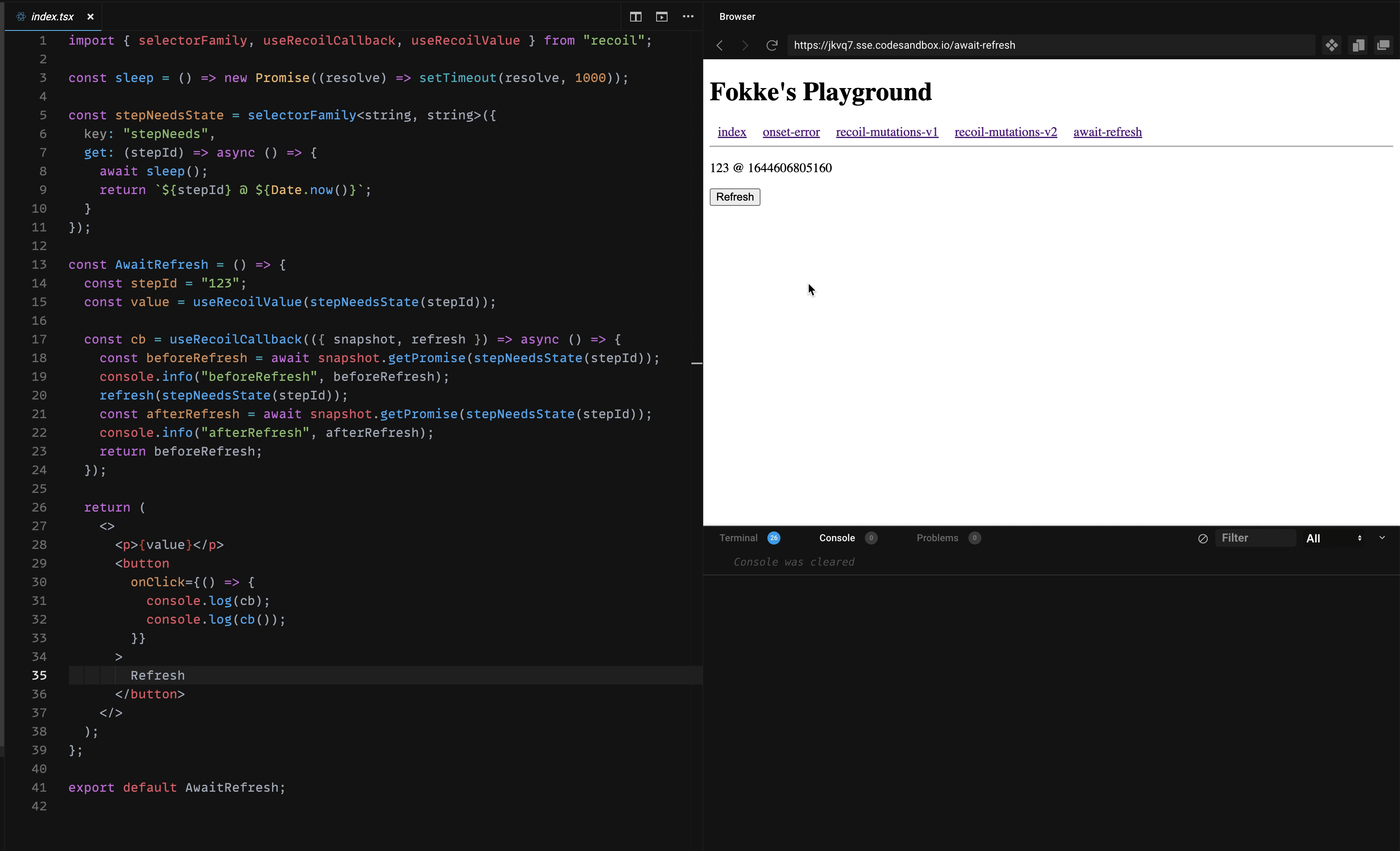 FR: Ability to await async selector re-evaluate in response to refresh ...
