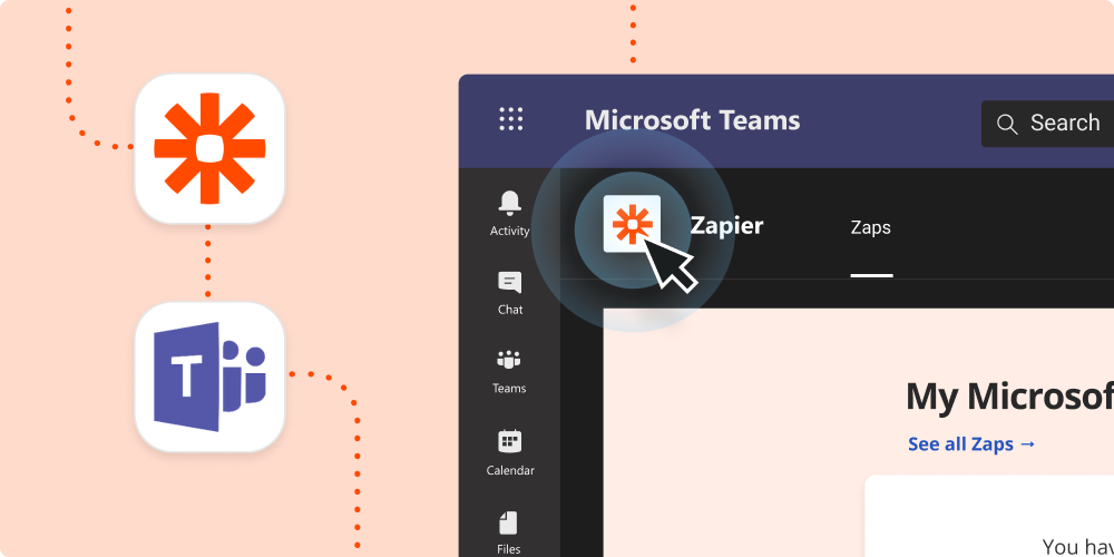 You can use Zapier directly from Microsoft Teams to automate your work.