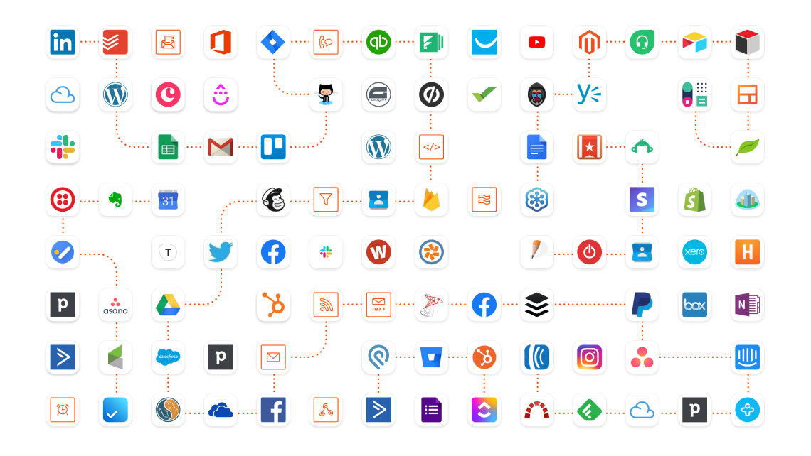 Images de logos d'applications avec lesquelles Zapier travaille