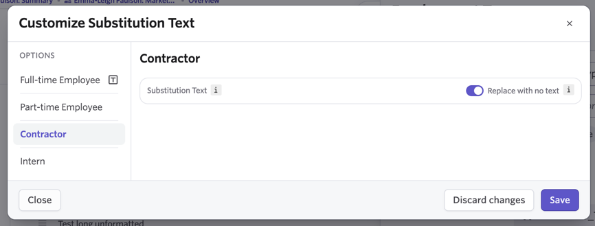 Setting a custom field value to be replaced with no text. Setting a custom field value to be replaced with no text.