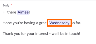 The day of the week the email is sent to the candidate. The day of the week the email is sent to the candidate.