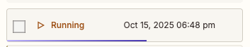 Zap run in the Zap editor displaying a running status.